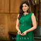 Fern Sleeveless Dress with Jamdani and Slub Weave