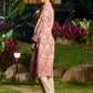 Textured Hakoba Kurta with All-Over Print and Elegant Embroidery Highlights