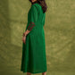 Hand Crafted Emerald Green Cotton Shrug With Vibrant Maroon Appliqué Accents   Dress Optional