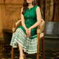 Fern Sleeveless Dress with Jamdani and Slub Weave