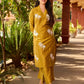 Timeless Mustard Cotton Silk Kurta with Graceful Chikankari Hand Embroidery