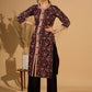 Noir Flora Mul Cotton Kurta with Contrasting Ajrakh Details