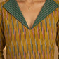 Classic Mustard Ikat Cotton Kurta with Contrasting Collar & Cuff