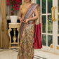 Graceful floral printed saree with intricate border, ideal for weddings and celebrations