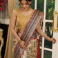 Graceful floral printed saree with intricate border, ideal for weddings and celebrations