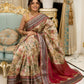 Graceful floral printed saree with intricate border, ideal for weddings and celebrations