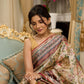 Graceful floral printed saree with intricate border, ideal for weddings and celebrations