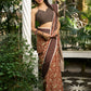 Earthy block-printed cotton saree with paisley charm and rustic elegance