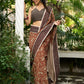 Earthy block-printed cotton saree with paisley charm and rustic elegance