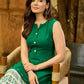 Fern Sleeveless Dress with Jamdani and Slub Weave