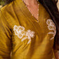 Timeless Mustard Cotton Silk Kurta with Graceful Chikankari Hand Embroidery