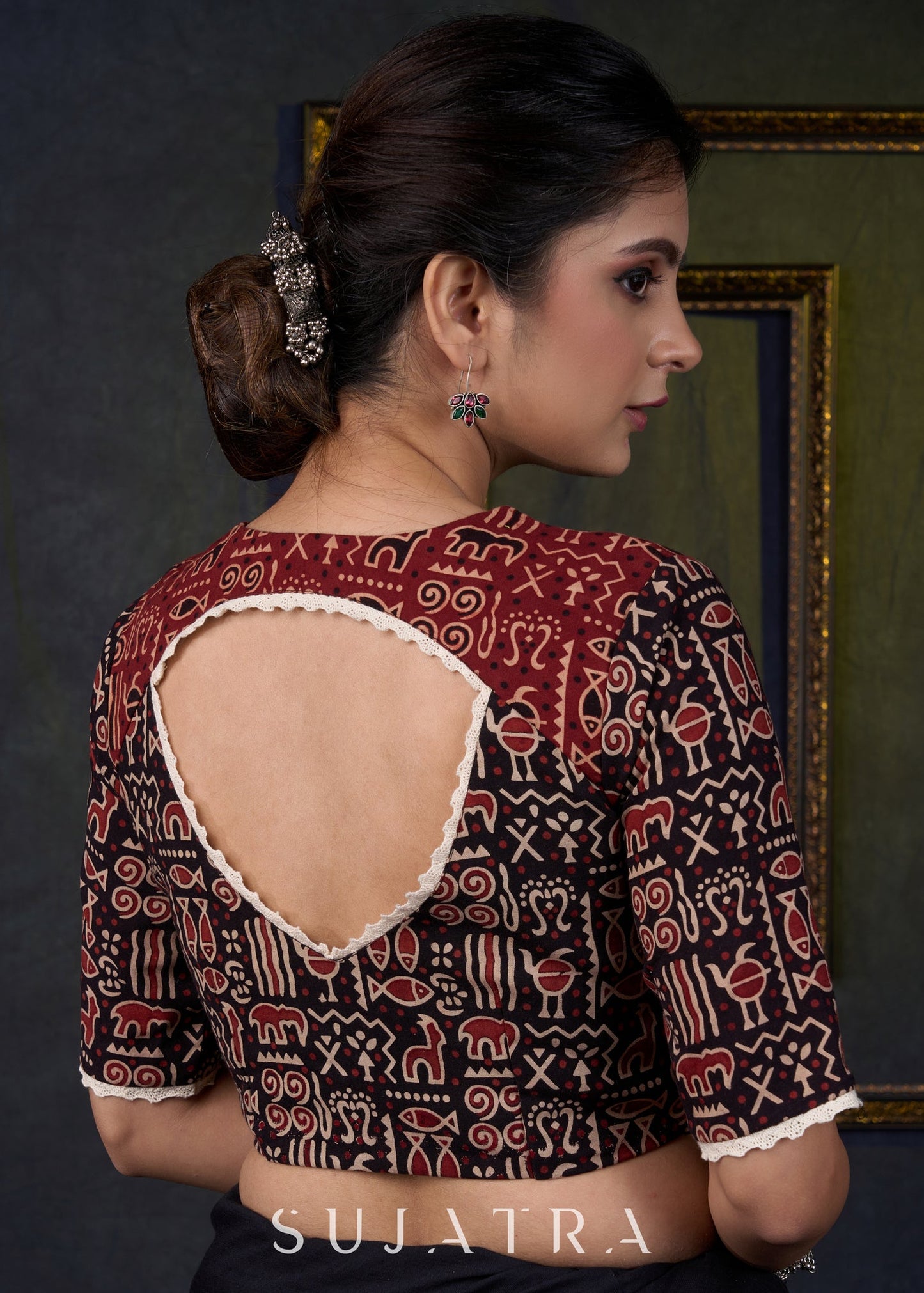 Smart Ajrakh Combination Cotton Blouse