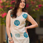 Minimal Off-White Cotton Kurta featuring Teal Hand Block Elephant Motifs
