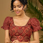Sleek corset -style ajrakh fitted silhouette cotton blouse