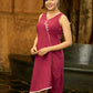 Magenta Muse Asymmetrical Dress with Crochet Lace Accents
