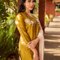 Timeless Mustard Cotton Silk Kurta with Graceful Chikankari Hand Embroidery