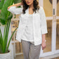 Classy White Cotton Embroidered Jacket with White Inner