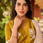 Timeless Mustard Cotton Silk Kurta with Graceful Chikankari Hand Embroidery