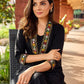 Traditional black rayon A-line kurta with traditional Kutch mirror work - pant optional