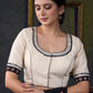 Exclusive Embroidered off White Cotton Blouse
