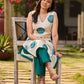 Minimal Off-White Cotton Kurta featuring Teal Hand Block Elephant Motifs