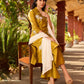 Timeless Mustard Cotton Silk Kurta with Graceful Chikankari Hand Embroidery