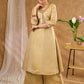 Subtle golden tissue A line kurta Tissue pant optional