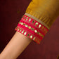 Vibrant Mustard Cotton-Silk Kurta with Pink Highlights & Subtle Gota Patti Work