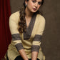 Elegant ochre yellow cotton tunic with ajrakh combination
