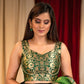 Beautiful Bottle green sleeveless banarasi blouse