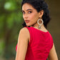 Deep Pink Cotton Silk Sleeveless Blouse
