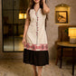 Ivory Cotton Flex Dress with Contrast Collar and Patola Inspired Hand Block Printed Border