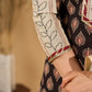 (3 piece Set) Artisan Noir Kurta Set with Intricate Appliqué & Kantha Work Silk Dupatta