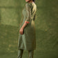 Soothing Olive Chanderi Kurta With Brocade Details - Pant Optional