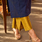 Contemporary Navy Cotton Kurta with Traditional Panel Thread Work