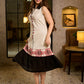 Ivory Cotton Flex Dress with Contrast Collar and Patola Inspired Hand Block Printed Border