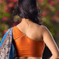 Dark Rust Cotton Silk One Shoulder Blouse