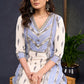 Simple-Blue-&-Grey-Cotton-Ikat-Combination-Kurta--Pant-Optional