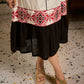 Ivory Cotton Flex Dress with Contrast Collar and Patola Inspired Hand Block Printed Border