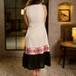 Ivory Cotton Flex Dress with Contrast Collar and Patola Inspired Hand Block Printed Border