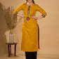 Mellow Mustard Kurta with Mirror Magic Sleeves and Placket