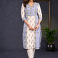Simple-Blue-&-Grey-Cotton-Ikat-Combination-Kurta--Pant-Optional