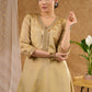 Subtle golden tissue A line kurta Tissue pant optional