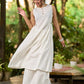 Elegant White Cotton Kurta with Easy Gathered Fit