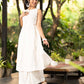 Elegant White Cotton Kurta with Easy Gathered Fit