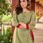 Beautiful Pista green cotton kurta featuring mirror-highlighted functional side pocket -pant optional
