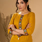 Mellow Mustard Kurta with Mirror Magic Sleeves and Placket