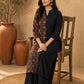 Chic Black Cotton Kurta with Contrasting Ajrakh Kantha Printed Panel