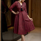 Exclusive maroon pure cotton dress with pintucks infront