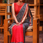 Exclusive ikat & khun saree with hand embroidered zardosi border - Zardosi blouse piece separate
